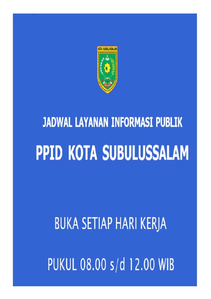 Jadwal Pelayanan Informasi Publik