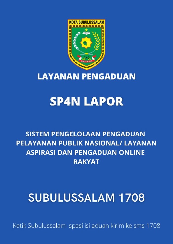 Layanan Pengaduan Sp4n Lapor Subulussalam 1708